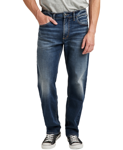 Shop Silver Jeans Co. Men's Hunter Athletic Fit Tapered Leg Jeans In Blue