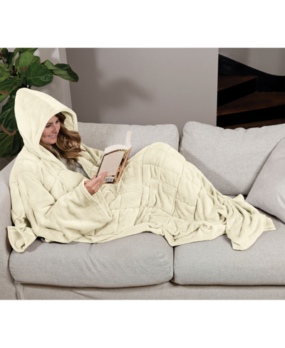 Shop Ella Jayne Wearable Weighted Snuggle Blanket Bedding In Ivory/cream