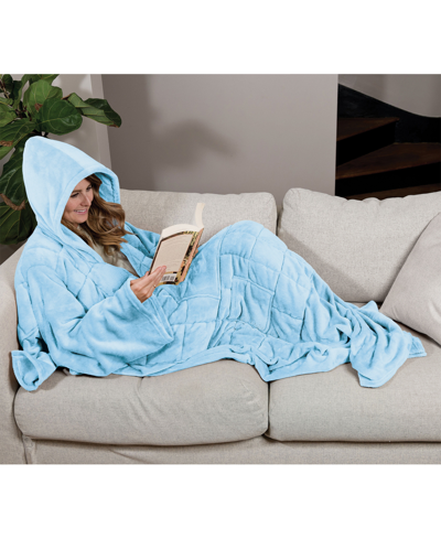 Shop Ella Jayne Wearable Weighted Snuggle Blanket Bedding In Blue