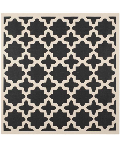 Shop Safavieh Courtyard Black And Beige 5'3" X 5'3" Sisal Weave Square Outdoor Area Rug