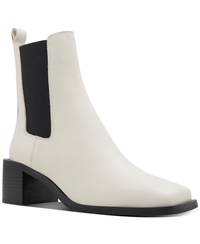 Shop Aldo Foal Block-heel Chelsea Booties Women's Shoes In White