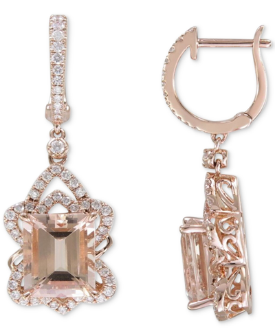 Shop Macy's Aquamarine (3 Ct. T.w.) & White Sapphire (5/8 Ct. T.w.) Leverback Drop Earrings In Sterling Silver ( In Gold