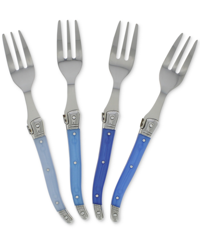 Shop French Home Laguiole Shades Of Blue Cake Forks, Set Of 4 In Yellow