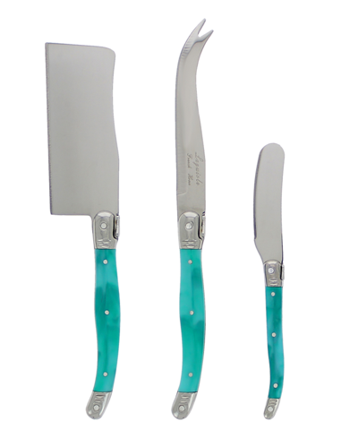 Shop French Home Laguiole Cheese Knives, Set Of 3 In Blue