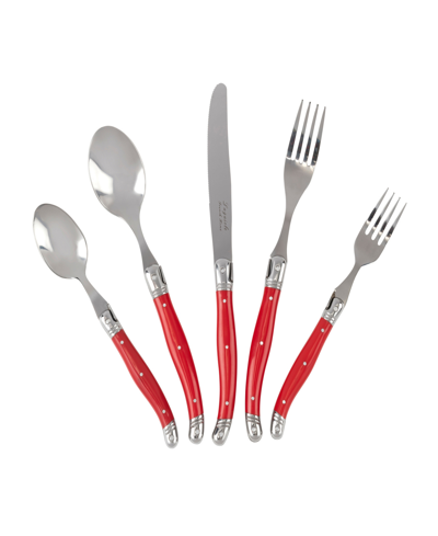Shop French Home Laguiole Flatware, Set Of 20 In Red