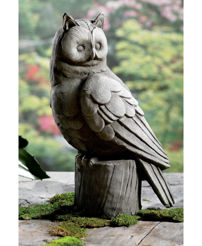 Shop St. Croix Kindwer 18" Large Owl Garden Statue In Gray