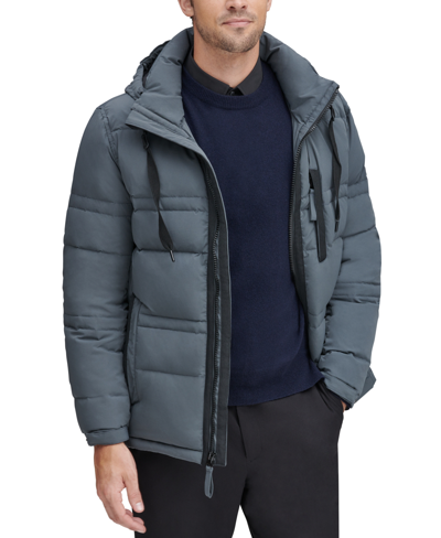 Shop Marc New York Men's Huxley Crinkle Down Jacket With Removable Hood In Green