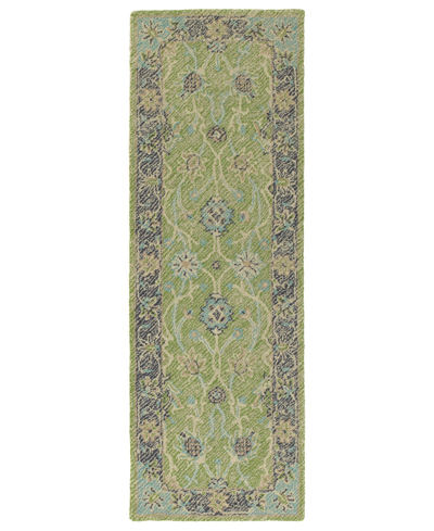 Shop Kaleen Weathered Wtr08-96 Lime Green 3' X 10' Runner Rug