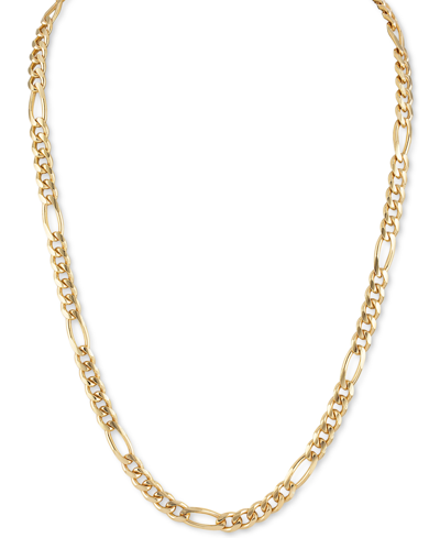 Shop Esquire Men's Jewelry Cuban Figaro Link 22" Chain Necklace, Created For Macy's In Gold