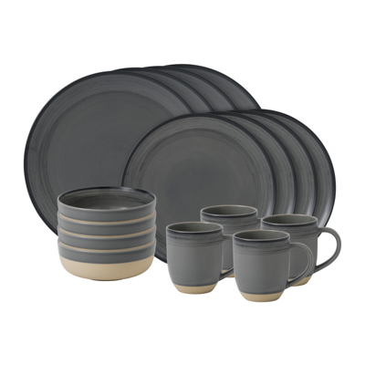 Shop Ed Ellen Degeneres Crafted By Royal Doulton Brushed Glaze 16 Pc Dinnerware Set In Gray