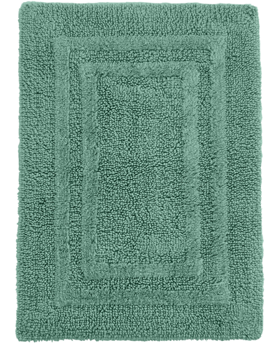 Shop Hotel Collection Cotton Reversible 18" X 25" Bath Rug Bedding In Green