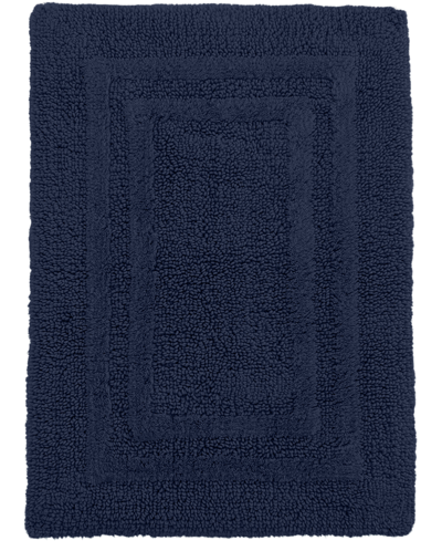 Shop Hotel Collection Cotton Reversible 21" X 33" Bath Rug Bedding In Blue