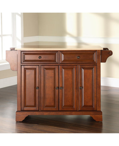 Shop Crosley Lafayette Natural Wood Top Kitchen Island In Red
