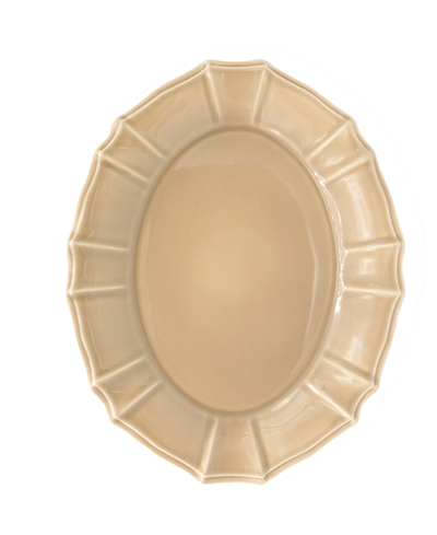 Shop Euro Ceramica Chloe Taupe Oval Platter In Tan/beige