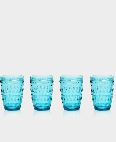 Shop Euro Ceramica Fez Highball Glasses, Set Of 4 In Blue