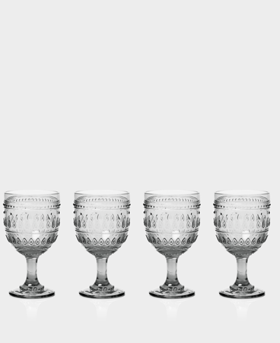 Shop Euro Ceramica Fez Wine Glasses, Set Of 4 In Gray