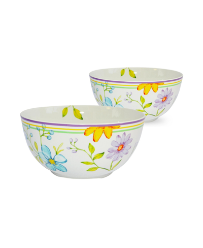 Shop Euro Ceramica Charlotte 9" Serving Bowl Set Of Two In White