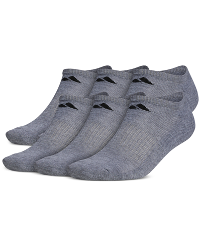 Shop Adidas Originals Adidas Men's Cushioned Athletic 6-pack No Show Socks In Gray