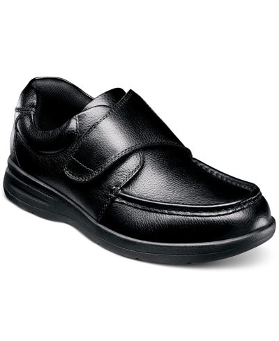 Shop Nunn Bush Men's Cam-strap Moc-toe Lightweight Loafers Men's Shoes In Black