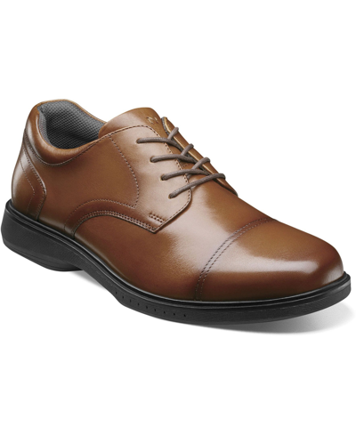 Shop Nunn Bush Men's Kore Pro Cap Toe Oxford With Slip Resistant Comfort Technology Men's Shoes In Brown