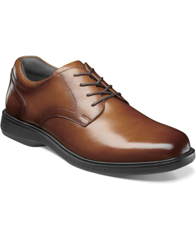 Shop Nunn Bush Men's Kore Pro Plain Toe Oxford With Slip Resistant Comfort Technology Men's Shoes In Brown