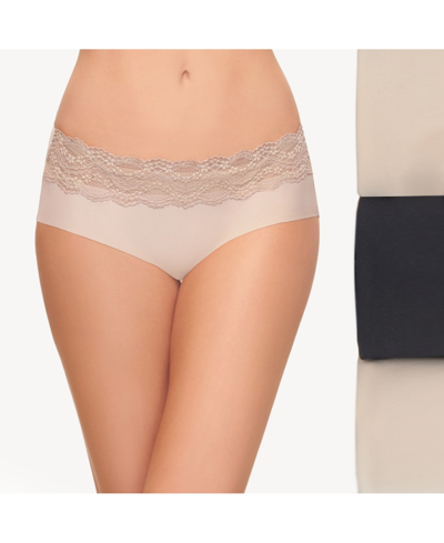 Shop B.tempt'd Women's 3-pk. B.bare Lace-trim Hipster Underwear In Multi