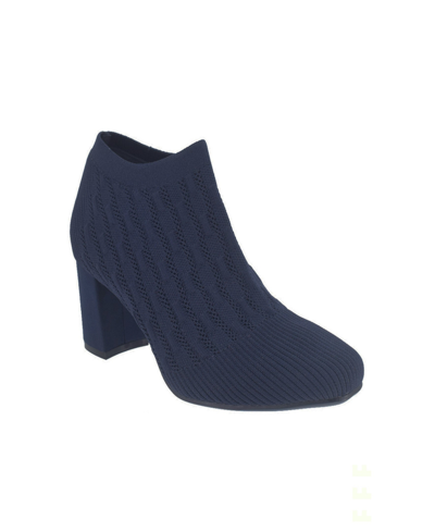 Shop Impo Women's Noeva Stretch Knit Ankle Bootie With Memory Foam Women's Shoes In Blue