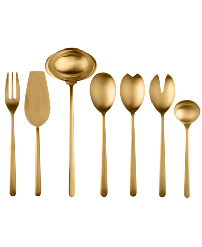 Shop Mepra Linea Ice Oro Full Serving Set, 7 Piece In Gold
