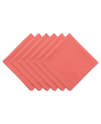 Shop Design Imports Design Import Solid Napkin, Set Of 6 In Orange