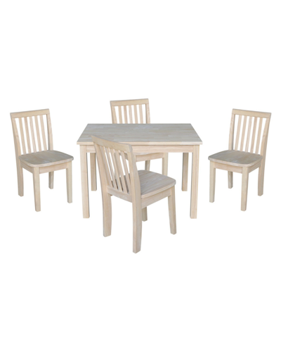 Shop International Concepts Table With 4 Mission Juvenile Chairs In White