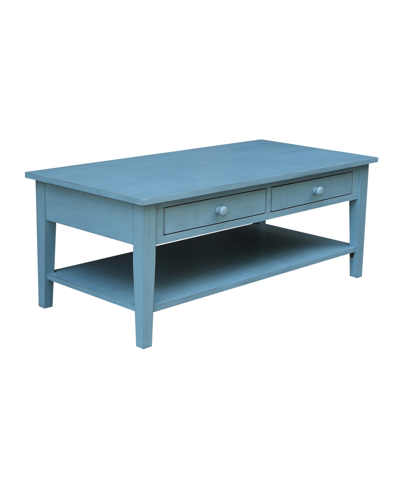 Shop International Concepts Spencer Coffee Table In Blue