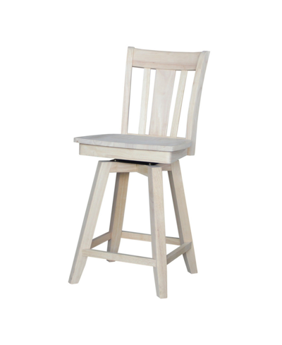 Shop International Concepts San Remo Counter Height Stool With Swivel And Auto Return In White
