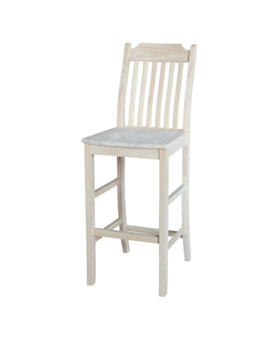 Shop International Concepts Mission Bar Height Stool In White