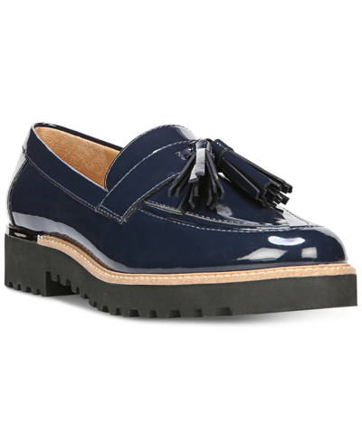 Shop Franco Sarto Carolynn Lug Sole Loafers Women's Shoes In Blue