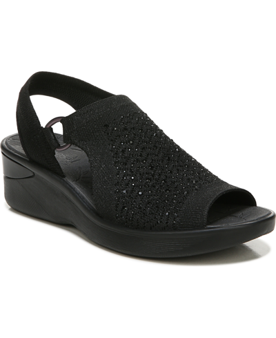 Shop Bzees Premium Star Bright Washable Wedge Slingbacks Women's Shoes In Black