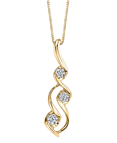 Shop Sirena Diamond (1/10 Ct. T.w.) Three Stone Pendant In 14k Yellow Gold Or Rose Gold