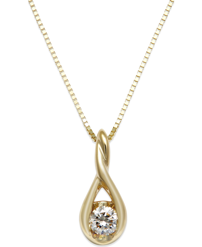 Shop Sirena Diamond Twist Pendant Necklace In 14k Gold (1/8 Ct. T.w.) In White