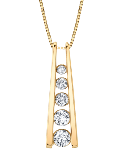 Shop Sirena Diamond Graduated Ladder 18" Pendant Necklace (1/2 Ct. T.w.) In 14k Gold