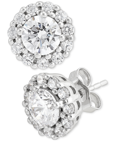 Shop Grown With Love Igi Certified Lab Grown Diamond Halo Stud Earrings (2 Ct. T.w.) In 14k White Gold