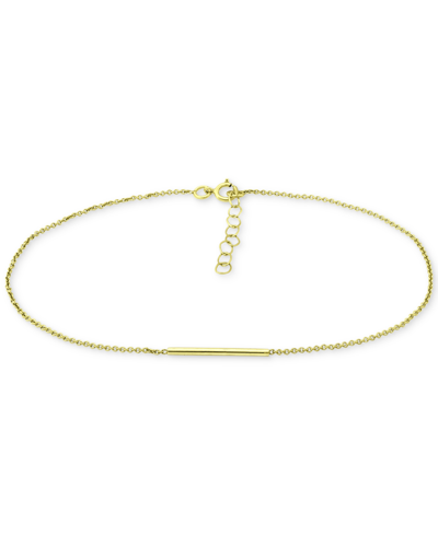 Shop Giani Bernini Polished Bar Ankle Bracelet In 18k Gold-plated Sterling Silver & Sterling Silver, Created For Macy's