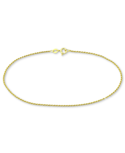 Shop Giani Bernini Twist Rope Ankle Bracelet In 18k Gold-plated Sterling Silver, Also Available In Sterling Silver, Cre