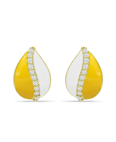 Shop Giani Bernini Cubic Teardrop Huggie Hoop Earrings, Sterling Silver Or 18k Gold Over Silver In Yellow