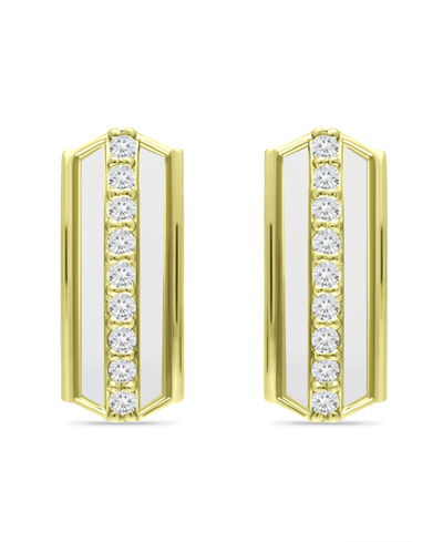 Shop Giani Bernini Cubic Zirconia Huggie Hoop Earrings, Sterling Silver Or 18k Gold Over Silver In Yellow