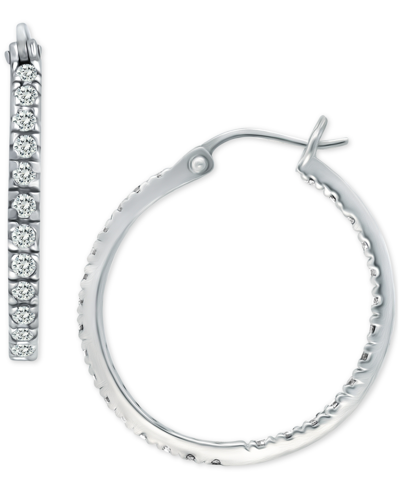 Shop Giani Bernini Small Cubic Zirconia In & Out Oval Hoop Earrings In 18k Gold-plated Sterling Silver, 0.6", Created F