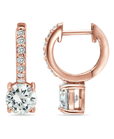 Shop Giani Bernini Cubic Zirconia Huggie Hoop Earrings In 18k Gold-plated Sterling Silver Or 18k Rose Gold-plated Sterl In Pink