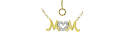 Shop Giani Bernini Cubic Zirconia "mom" Nameplate Pendant Necklace In Sterling Silver & 18k Gold-plate, 16" + 2" Extend