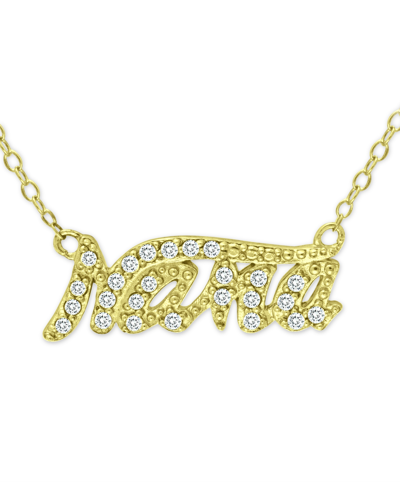 Shop Giani Bernini Cubic Zirconia "nana" Pendant Necklace In 18k Gold-plated Sterling Silver, 16" + 2" Extender, Create