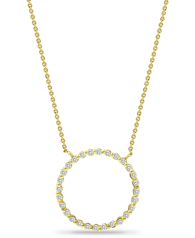 Shop Giani Bernini Cubic Zirconia Open Circle Pendant Necklace In 18k Gold-plated Sterling Silver, 16" + 2" Extender, C