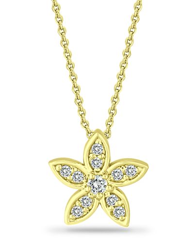 Shop Giani Bernini Cubic Zirconia Star Flower Pendant Necklace In 18k Gold-plated Sterling Silver, 16" + 2", Created Fo