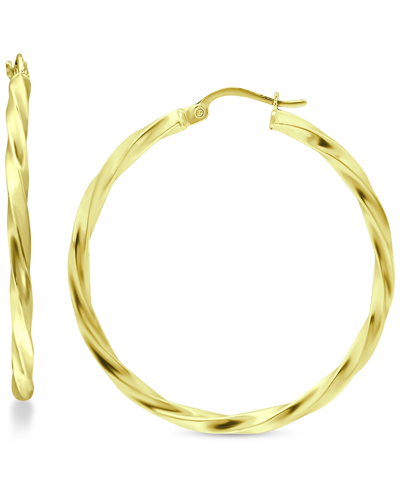Shop Giani Bernini Large Twist Hoop Earrings In 18k Gold-plated Sterling Silver, 2-3/8", Created For Macy's